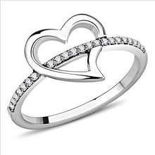 Load image into Gallery viewer, MT461 - Heart Ring with Band Pave Crystals Newest
