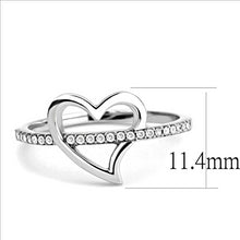 Load image into Gallery viewer, MT461 - Heart Ring with Band Pave Crystals Newest
