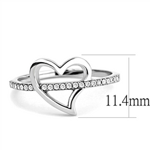 Load image into Gallery viewer, Dainty Crystal Heart Ring | Silver-Tone Stainless Steel | April Birthstone