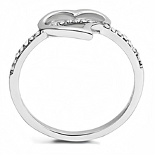 Load image into Gallery viewer, Dainty Crystal Heart Ring | Silver-Tone Stainless Steel | April Birthstone