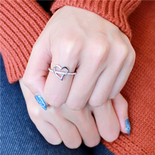 Load image into Gallery viewer, Dainty Crystal Heart Ring | Silver-Tone Stainless Steel | April Birthstone