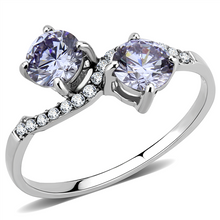 Load image into Gallery viewer, Tanzanite Purple CZ Petite Stainless Steel Ring – December Birthstone