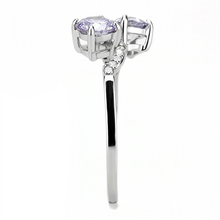 Load image into Gallery viewer, Tanzanite Purple CZ Petite Stainless Steel Ring – December Birthstone