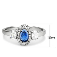 Load image into Gallery viewer, MT733 - No Plating Stainless Steel Ring with Exquisite Crystals in London Blue September Birthstone Minimalistic Petite Newest

