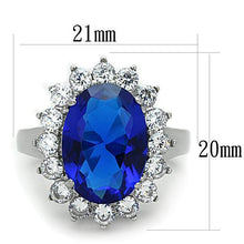 Load image into Gallery viewer, MT 983 - Royal Montana Blue Oval Halo Ring - Stainless Steel Statement Ring