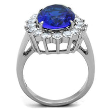 Load image into Gallery viewer, MT 983 - Royal Montana Blue Oval Halo Ring - Stainless Steel Statement Ring