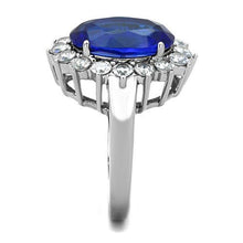 Load image into Gallery viewer, MT 983 - Royal Montana Blue Oval Halo Ring - Stainless Steel Statement Ring