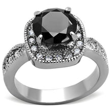 Load image into Gallery viewer, Black Diamond Checkerboard Halo Ring – Stainless Steel