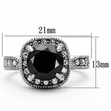 Load image into Gallery viewer, Black Diamond Checkerboard Halo Ring – Stainless Steel