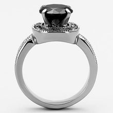 Load image into Gallery viewer, Black Diamond Checkerboard Halo Ring – Stainless Steel