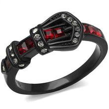 Load image into Gallery viewer, Ruby Red Crystal Western Belt Buckle Ring – July Birthstone