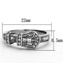 Load image into Gallery viewer, MT4331 - Buckle Ring for Women - Western Style April Birthstone Ring in Stainless Stell