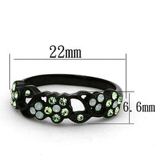 Load image into Gallery viewer, Peridot Flower Crystal Ring – Black Stainless Steel | August Birthstone