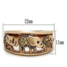 Load image into Gallery viewer, Citrine Crystal Elephant Ring – Rose Gold-Tone Stainless Steel | November Birthstone