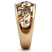 Load image into Gallery viewer, Citrine Crystal Elephant Ring – Rose Gold-Tone Stainless Steel | November Birthstone
