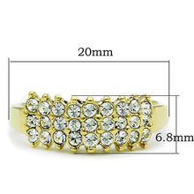Load image into Gallery viewer, Gold-Tone Clear Crystal Pyramid Ring – April Birthstone