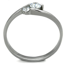 Load image into Gallery viewer, Petite Clear CZ Stackable Ring – Stainless Steel | April Birthstone