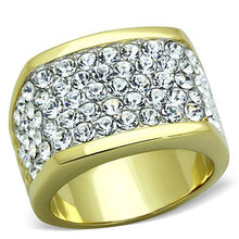 Load image into Gallery viewer, MT 5451 - Luxury Two-Tone Gold Crystal Statement Ring | Premium 316 Stainless Steel | Clear Top Grade Crystal | Women's Fashion Ring