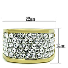 Load image into Gallery viewer, MT 5451 - Luxury Two-Tone Gold Crystal Statement Ring | Premium 316 Stainless Steel | Clear Top Grade Crystal | Women's Fashion Ring