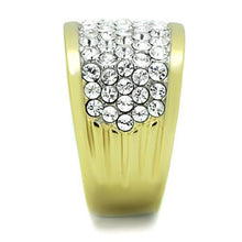 Load image into Gallery viewer, MT 5451 - Luxury Two-Tone Gold Crystal Statement Ring | Premium 316 Stainless Steel | Clear Top Grade Crystal | Women's Fashion Ring