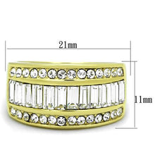 Load image into Gallery viewer, Clear Baguette Double Eternity Band – Gold-Tone Stainless Steel | April Birthstone
