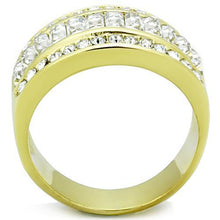 Load image into Gallery viewer, Clear Baguette Double Eternity Band – Gold-Tone Stainless Steel | April Birthstone