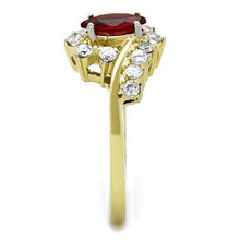 Load image into Gallery viewer, MT9651 - Antique Stainless Steel Ring Two-Tone IP Gold (Ion Plating) Women Synthetic January Birthstone July BirthstoneRed Newest Birthstone
