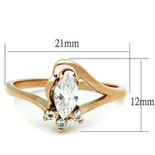 Load image into Gallery viewer, Clear Teardrop Crystal Ring – Rose Gold-Tone Stainless Steel | April Birthstone