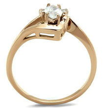 Load image into Gallery viewer, Clear Teardrop Crystal Ring – Rose Gold-Tone Stainless Steel | April Birthstone