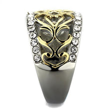 Load image into Gallery viewer, Two-Tone Clear Crystal Ring – Gold-Tone Stainless Steel