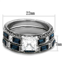 Load image into Gallery viewer, MT9281 - Sapphire Crystal Wedding Ring Set September Birthstone
