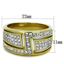 Load image into Gallery viewer, MT5481 - Two-Tone IP Gold (Ion Plating) Stainless Steel Ring with Top Grade Crystal in Clear- Designer Replica - April Birthstone
