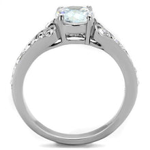 Load image into Gallery viewer, Clear Round Crystal Heart Ring – Stainless Steel | April Birthstone