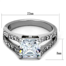 Load image into Gallery viewer, Clear Crystal Engagement Ring – High-Polished Stainless Steel