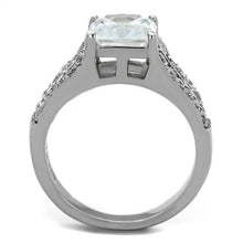 Load image into Gallery viewer, Clear Crystal Engagement Ring – High-Polished Stainless Steel