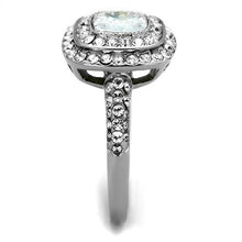 Load image into Gallery viewer, MT4112 - High polished (no plating) Stainless Steel Ring Double Halo Ring Designer Replica April Birthstone
