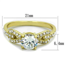 Load image into Gallery viewer, Clear Brilliant-Cut Engagement Ring – Gold-Tone Stainless Steel | April Birthstone