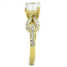 Load image into Gallery viewer, Clear Brilliant-Cut Engagement Ring – Gold-Tone Stainless Steel | April Birthstone