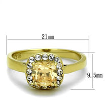 Load image into Gallery viewer, Champagne CZ Halo Ring | Gold Tone Stainless Steel | The Ring Lady