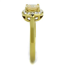 Load image into Gallery viewer, Champagne CZ Halo Ring | Gold Tone Stainless Steel | The Ring Lady