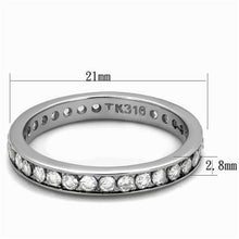 Load image into Gallery viewer, MT3432 - High polished (no plating) Stainless Steel Ring Eternity Round-cut  Band - Wedding Band Solid April Birthstone
