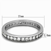 Load image into Gallery viewer, MT 3432 - Classic Clear CZ Eternity Band | Polished Stainless Steel