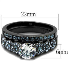 Load image into Gallery viewer, MT 1762 š - Elegant Gunmetal Halo Ring | AAA Grade CZ | Premium 316 Stainless Steel | 1.00 Carat Diamond Look | Women's Statement Ring