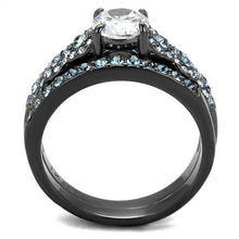 Load image into Gallery viewer, MT 1762 š - Elegant Gunmetal Halo Ring | AAA Grade CZ | Premium 316 Stainless Steel | 1.00 Carat Diamond Look | Women's Statement Ring