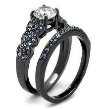 Load image into Gallery viewer, MT 1762 š - Elegant Gunmetal Halo Ring | AAA Grade CZ | Premium 316 Stainless Steel | 1.00 Carat Diamond Look | Women's Statement Ring