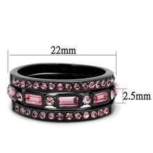Load image into Gallery viewer, Gunmetal Pink Crystal Ring | Stainless Steel Statement Ring | The Ring Lady