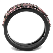 Load image into Gallery viewer, Gunmetal Pink Crystal Ring | Stainless Steel Statement Ring | The Ring Lady