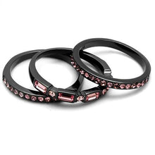 Load image into Gallery viewer, Gunmetal Pink Crystal Ring | Stainless Steel Statement Ring | The Ring Lady