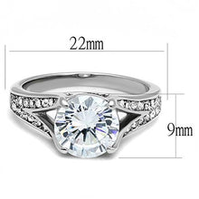 Load image into Gallery viewer, Clear Crystal Engagement-Style Ring – Polished Stainless Steel | Travel Jewelry