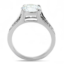 Load image into Gallery viewer, Clear Crystal Engagement-Style Ring – Polished Stainless Steel | Travel Jewelry